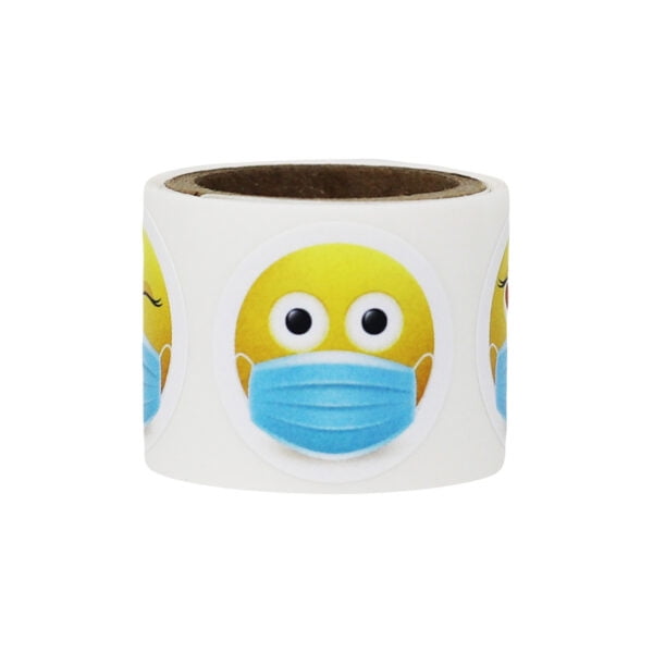 1.5 inches Face Mask Emoji Sticker EFM1 Shipping /& Mailing Labels 20 stickers
